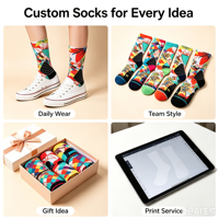 Chaussettes vierges pour sublimation, unisexe, en mélange de coton, imprimées sur mesure, OEM ODM, avec motif et logo personnalisés, pour hommes et femmes, décontractées et tendance