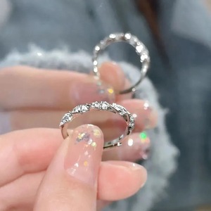 Diamond Ring For Women Round Brilliant Cut Twisted Open Design Everyday Wear Geometric Shape Light Luxury Jewelry - Product Image 4