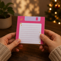 Indispensable pour la rentrée : Bloc-notes autocollant ligné au design mignon de disquette, idéal pour le bureau et l'enregistrement professionnel
