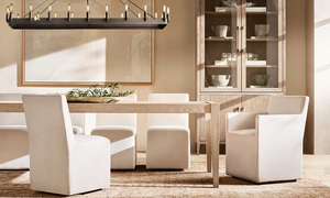 Fauteuil de salle à manger minimaliste à accoudoirs, style Ellison, siège à silhouette flottante pour projets de villas modernes - Product Image 2