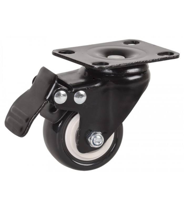 2 Inch Universal PU Caster Wheels With Swivel Steel Plate and Brake for Furniture, Cabinet Shelf, Trolley. 1.5&2.5inch Included.