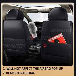 Juego de 11 Fundas de Asiento Completas de Cuero PU, Fundas de Asiento Delanteras y Traseras 5D, Impermeables, Desmontables, Universales para SUV y Camionetas - Product Image 3