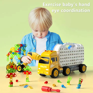 Ensemble de 160 pièces de mosaïque créative, jouets éducatifs STEM avec un ensemble d'outils de bricolage pour camion et tournevis, pour garçons et filles - Product Image 3
