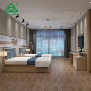 Ensembles de meubles de chambre d'hôtel commerciaux économiques en bois naturel, lit double, design moderne, pour fond TV, anti-eau et anti-insectes, pour appartement - Product Image 5