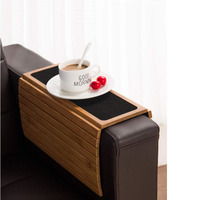Table de bras de canapé avec sous-verre antidérapant bambou bois porte-boisson plateau tasse organisateur protecteur pour salle de bain canapé accoudoirs