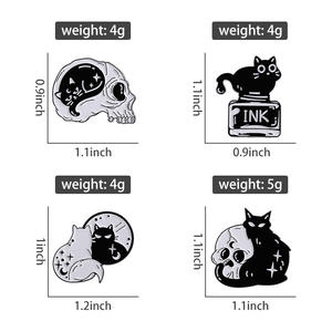 Cartoon Katze Skelett Emaille Pin lustige Tier Brosche Revers Abzeichen für Tasche Kleidung Hut Schmuck Geschenk - Product Image 6