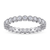 Bague de fiançailles pour femme 3*3mm DEF couleur VS VVS étanche pavé diamants cultivés or 14k/18k ensemble plaqué rhodium pour mariage