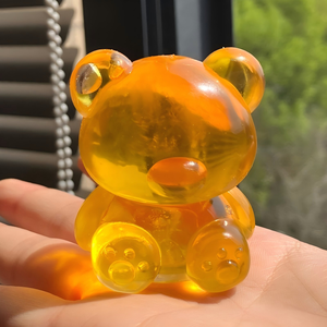 CHENXI Kawaii Bear <b>Squeeze</b> Bear Maltose Fidget Stress <b>Ball</b> Toys Slow Rebound Transparent Sugar Bear Toy - Product Image 6