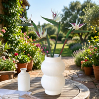 Bunga Bird of Paradise Buatan dalam Pot Dekorasi Rumah Rangkaian Bunga Pernikahan Mewah Putih 60CM Strelitzia Palsu Modern