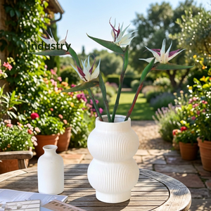 Flores Artificiales de Ave del Paraíso en Maceta, Decoración para el Hogar, Arreglos de Alta Gama, Ramos de Boda Blancos de 60CM, Strelitzia Artificial Moderna - Product Image 3