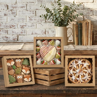 Cajas de Cartón Marrón Ecológicas Hechas con Materiales Reciclados para Panadería, Charcutería, con Ventana, para Donas, Pasteles, Muffins, Galletas, Comida para Bebés, Regalos