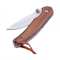 Couteau pliant de poche mini très vendu avec manche en bois, couteau de camping en acier inoxydable, portable pour la randonnée et la pêche