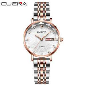 Montre pour femme Fashion <span class=keywords><strong>CUENA</strong></span> 6002, montre de haute qualité, étanche, avec calendrier, aiguilles lumineuses, montre-bracelet pour femmes d'affaires - Product Image 5