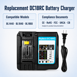 Cargador Rápido de Batería de Iones de Litio de Doble Puerto para Herramientas Inalámbricas MAK 14.4V-18V DC18RC <span class=keywords><strong>DC18RA</strong></span> DC18RF DC18RD - Product Image 1