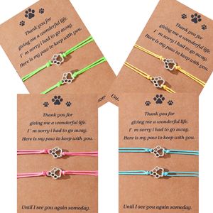 Wholesale 2PCS Dog Paw Print Bracelets <b>Memorial</b> <b>Gifts</b> Bracelet for Pet Loss of Sympathy <b>Gift</b> - Product Image 3