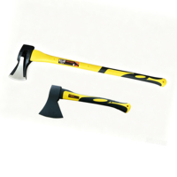 Hache portable à manche en bois et tête en acier, multi-usages, industrielle, pour le camping en plein air, tactique, de survie