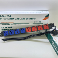 PDU 1U 8 ports à montage en rack 13A 250V AC, double circuit, prise universelle UK pour armoire serveur/centre de données, certifié CE