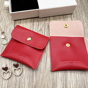 Custom Red Leather Jewelry Packaging Bag with <b>Box</b> - Product Image 4