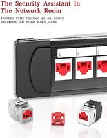 ZOERAX Cache-prise RJ45 avec 2 clés, 24 pièces par sac, protection de port femelle RJ45, capuchon anti-poussière verrouillable, bloqueur de poussière