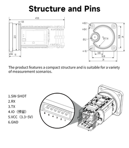 Sensor de Telémetro Láser de Largo Alcance ODM, Módulo de Telémetro Láser UART TTL 3.3V 905nm para Dispositivos Portátiles - Product Image 4