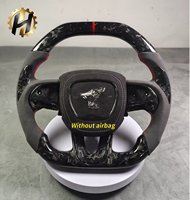 Volant sport en cuir perforé PU en fibre de carbone forgée noire avec palettes de changement de vitesse Dodge SRT Charger Hellcat 2015-2022