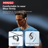 Écouteurs et casques MINISO X69 TWS Écouteurs HiFi Sports avec double microphones Annulation du bruit ENC BT5.4 Faible latence