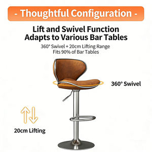 Chaise de bar pivotante à hauteur réglable de qualité commerciale <span class=keywords><strong>avec</strong></span> vérin à gaz anti-éclatement, tabouret de bar et de café, réception d'hôtel - Product Image 5