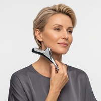Masseur facial Gua Sha en métal plaqué or 24 carats, double tête, grattoir de beauté pour le lifting et le modelage du visage