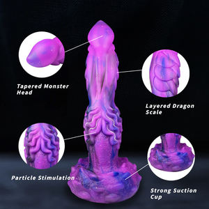 Dildo Anal de Silicona con Nudo de Fantasía y Ventosa, Juguete Sexual para Adultos - Pene de Perro Suave y Enorme Tapón Anal de Animal - Product Image 3