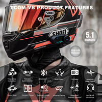FreedConn T-COM VB Interkom 2 Pengendara  Radio FM Fungsi Berbagi Musik  Headset Helm 5.1 Headset Interkom Motor