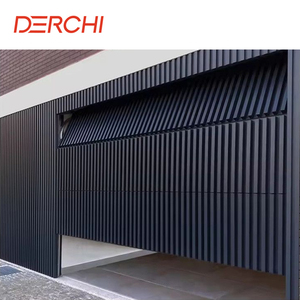 أبواب مرآب مزدوجة أوتوماتيكية حديثة وفاخرة من DERCHI مقاس 16×8 من الزجاج المقوى بدون إطار من الألومنيوم للفلل - Product Image 4