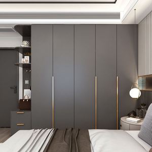 Armoire de rangement moderne pour chambre à coucher de maison vestiaire sectionnel avec armoire latérale armoire en bois - Product Image 1