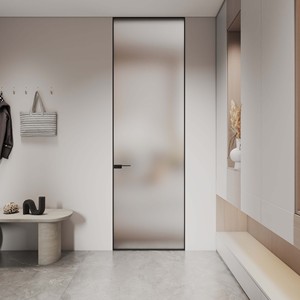 <span class=keywords><strong>ประตู</strong></span>ห้องน้ำที่สวยงามของ Song Dynasty กรอบสีดำบางพิเศษพร้อมอลูมิเนียมอัลลอยด์แบบเปิดธรรมดา - Product Image 2