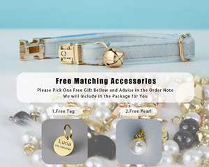 Collar y Correa Personalizados Lightblue Veet para Gatos y Perros Pequeños con Lazo, Placa Grabada Gratuita con Nombre para Gatitos y Cachorros, Campana Dorada, Regalo de Cumpleaños para Mascotas - Product Image 4