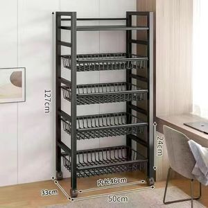 Estante <span class=keywords><strong>de</strong></span> Almacenamiento Multifuncional para Cocina, Organizador Reforzado con <span class=keywords><strong>Cestas</strong></span> <span class=keywords><strong>de</strong></span> Malla para Frutas y <span class=keywords><strong>Verduras</strong></span>, Uso en el Hogar y Dormitorios - Product Image 6
