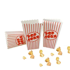 Popcorn paper box Red and white stripes Wholesale Disposable Take Away Nuts Food Packing Box