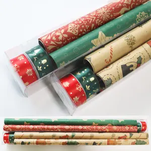 Large Wholesale High Quality Waterproof Colorful Christmas Wrapping Paper Rolls For Gift Packing