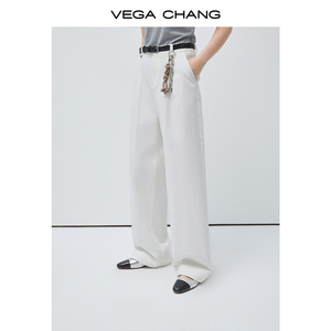 वेगा चंग थोक सफेद पैर वाली कैजुअल पैंट उच्च कमर वाली महिला वसंत पहनने के लिए आरामदायक पैंट - Product Image 2