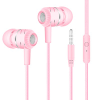 Earphone L301 Macaron kustom, Earphone kabel Bass dengan mikrofon