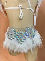 Nouvelle tenue de carnaval Samba style rave : soutien-gorge à armatures, ceinture de culotte et sac à dos à plumes pour festival EDC, Mardi Gras, défilé Jouvert