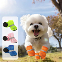 Bottes pour chien en maille respirante, réfléchissantes la nuit, antidérapantes, résistantes à l'usure, pour chiens de petite et moyenne taille avec motif imprimé