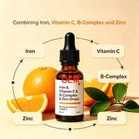 Complément Énergétique Quotidien pour l'Immunité, Gouttes Liquides de Vitamine B-Complex pour Femmes et Hommes, Formule Personnalisée, Gouttes de Suppléments Fer et Zinc