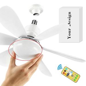 0728 Adjustable <b>Fan</b> Light 2 in 1 Silent Mini <b>Remote</b> <b>Control</b> Smart Bulb E27 Screw Base Professional <b>Ceiling</b> for Office - Product Image 3
