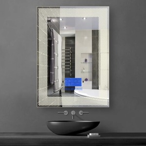 Frosted thiết kế sáng tạo thông minh Gương vuông treo tường chống sương mù cảm ứng chuyển đổi vòi hoa sen Led Gương phòng tắm - Product Image 3