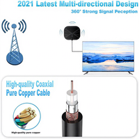 Meilleur prix Antenne numérique intérieure HD ATSC multidirectionnelle longue portée avec amplificateur pour TV gratuite Fabriquée en Chine