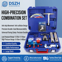 DSZH WK-8P 8-en-1 Manomètre de collecteur de réfrigérant, Outil de sertissage et d'expansion de tubes, Ensemble complet résistant à l'usure, Portable pour climatisation automobile