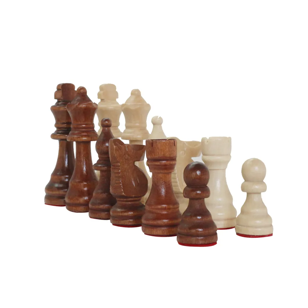 Wooden Large sized weighted chess set pieces King Height: 9cm Weight: 28.4g Factory products accept customization