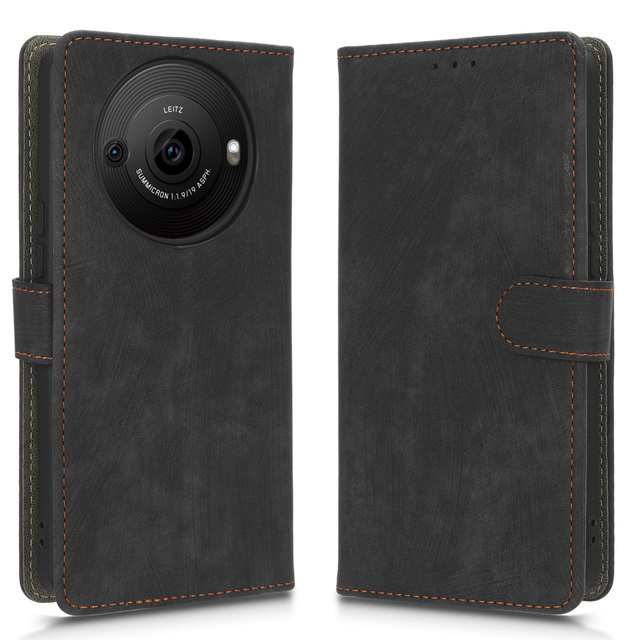 Wallet Flip RFID Protection Retro Phone Luxury Shockproof PU for Aquos R8 Pro Card Slot Cover