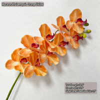 HGA Vente en gros de fleurs artificielles en vrac, orchidées à longue tige en latex, orchidées Phalaenopsis au toucher réel pour la décoration de table de mariage