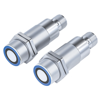 Sensor Ultrasonik Analog Arus Tinggi Frekuensi Tinggi Refleksi Difus Jangkauan Jauh 3-50mm Berperingkat IP67 Output NPN/PNP Pra-kabel